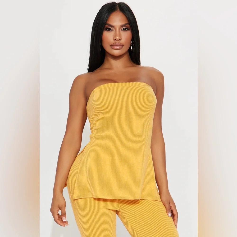 Fashion Nova Highly Recommend Ribbed Tube Top in Orange Small